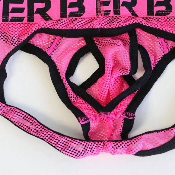 Andrew Christian Power Bottom Air Jock Neon Pink Mesh Men Underwear new NWT Med - Picture 9 of 9